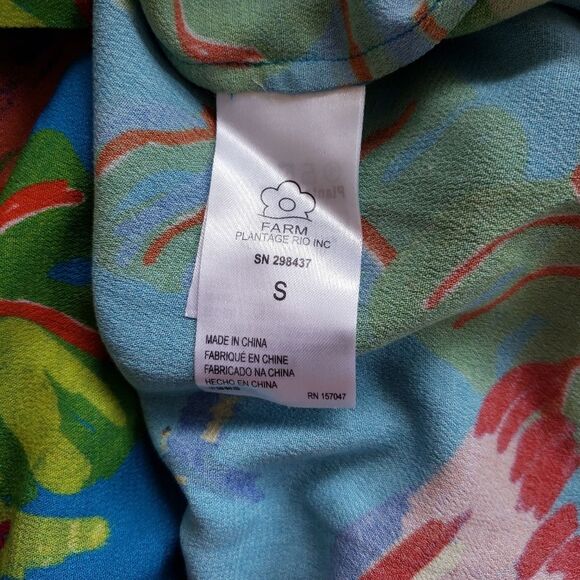 Farm Rio Sunny Day Unisex Tropical Shirt Button Front Short Sleeves Collar Small - Picture 13 of 16